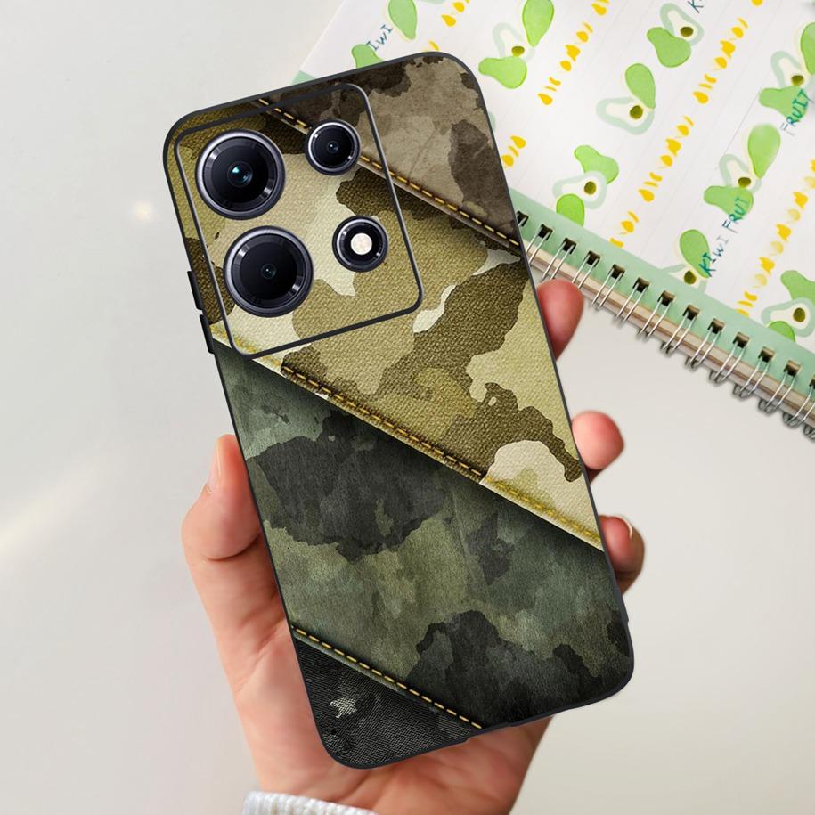 For Infinix Note 30i Case Stylish Flower Black TPU Shockproof Bumper For Infinix Note 30 Pro X678B Phone Cover Note 30 5G Fundas