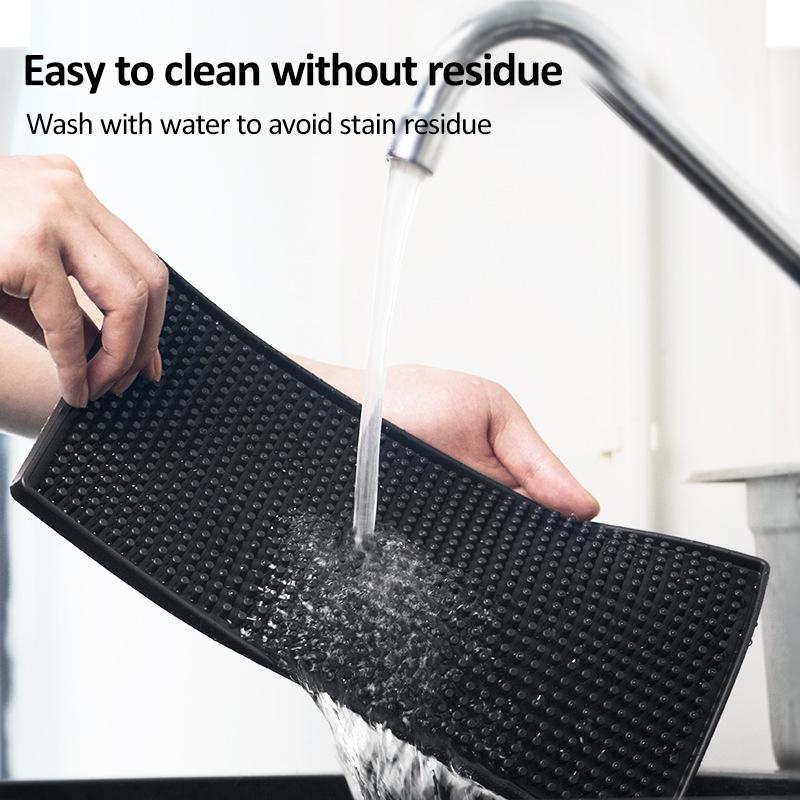 Резиновый коврик для бара, прочный противоскользящий коврик из ПВХ для дома, черный прямоугольный коврик для кафе-бара, водонепроницаемый, термостойкий, утолщенный, дренажный коврик