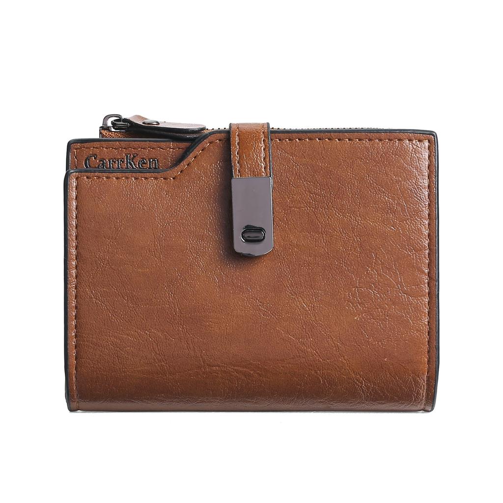 Мини-кошелек, многофункциональный держатель для карточек, сумка для документов с зажимом для денег, тройная сумка для карт, модный универсальный кошелек для монет на молнии