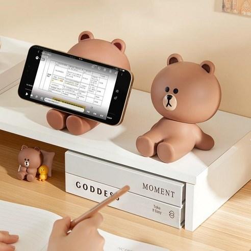 LINE FRIENDS Коричневая подставка для настольного телефона и планшета с персонажем