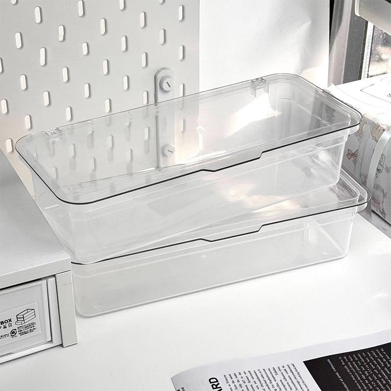 Clear Flip-Top Storage Box, Aesthetic Ins Style Card Holder, Large Capacity Desktop Organizer for Collectible Cards