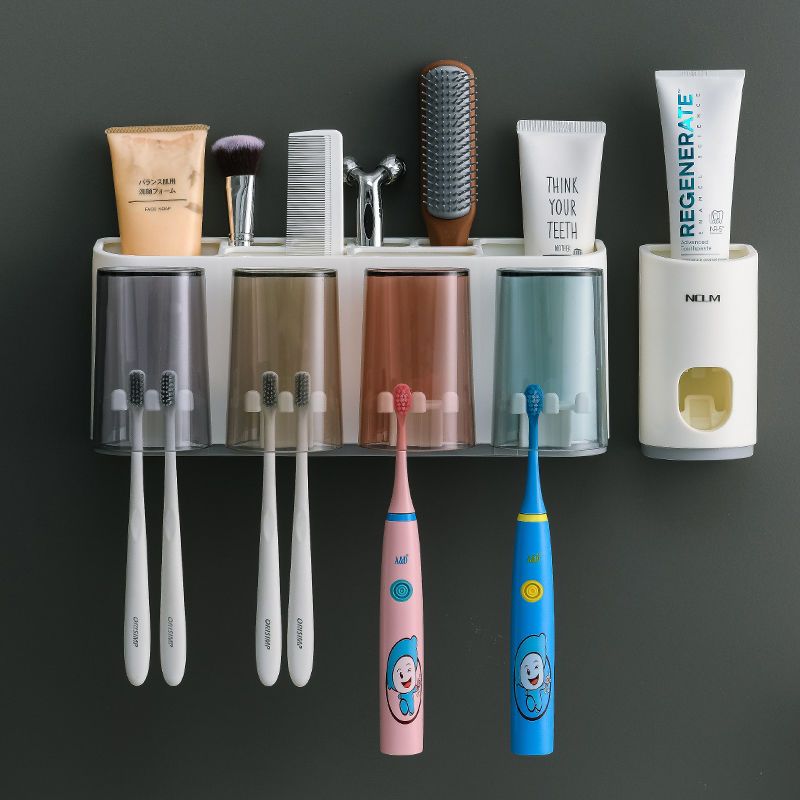 Полка для зубных щеток, без перфорации, чашка для полоскания рта, чашка для чистки зубов, устройство для выжимания зубной пасты, чашка для зубной щетки, набор чашек для зубов
