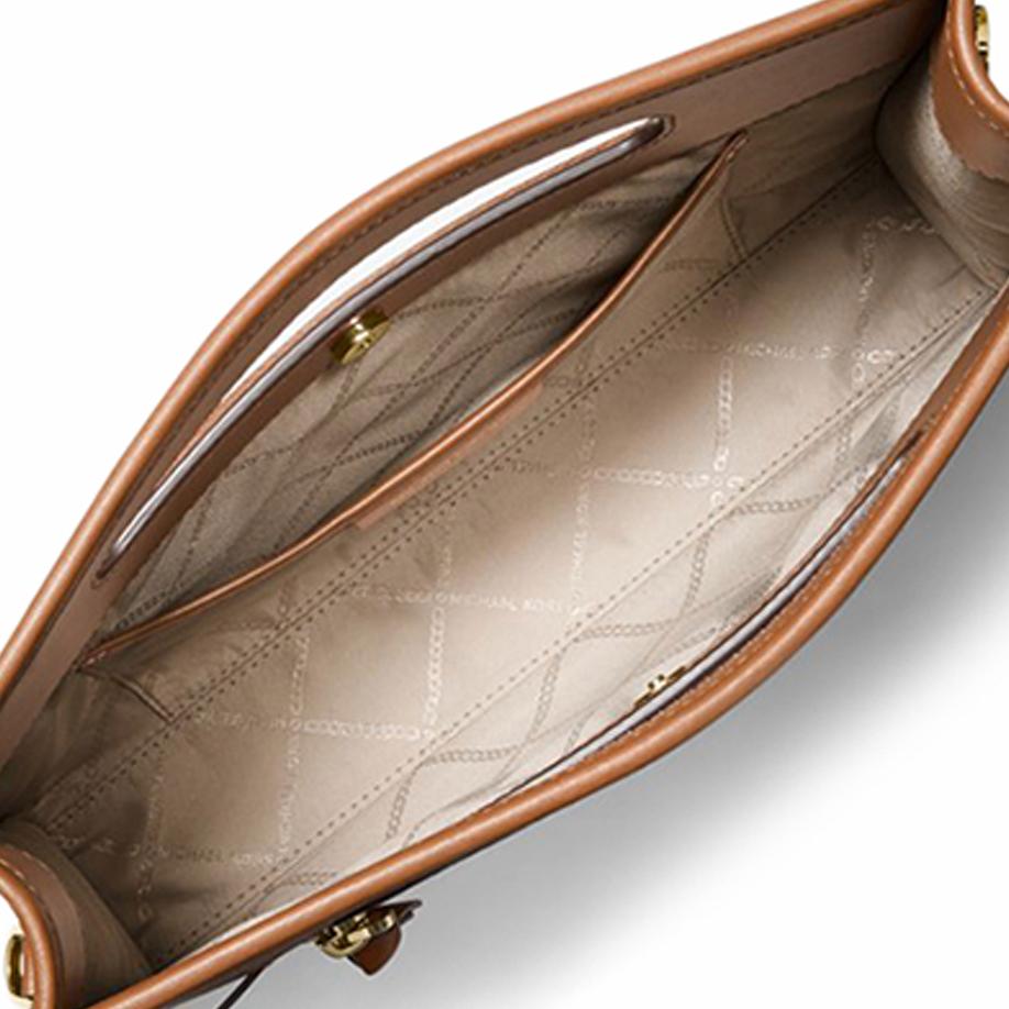Michael Kors MK Jane Однотонная Модная Кожаная Сумка-Клатч на Молнии Кошелек для Мелочи Большая Женская Сумка-Тоут для Поездок Коричневая 30T1GJBC3L-LUGGAGE