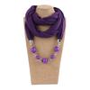 Chic Scarf Necklace with Beaded Pendant – Soft Polyester Infinity Scarf for Women, Fashion Statement Jewelry