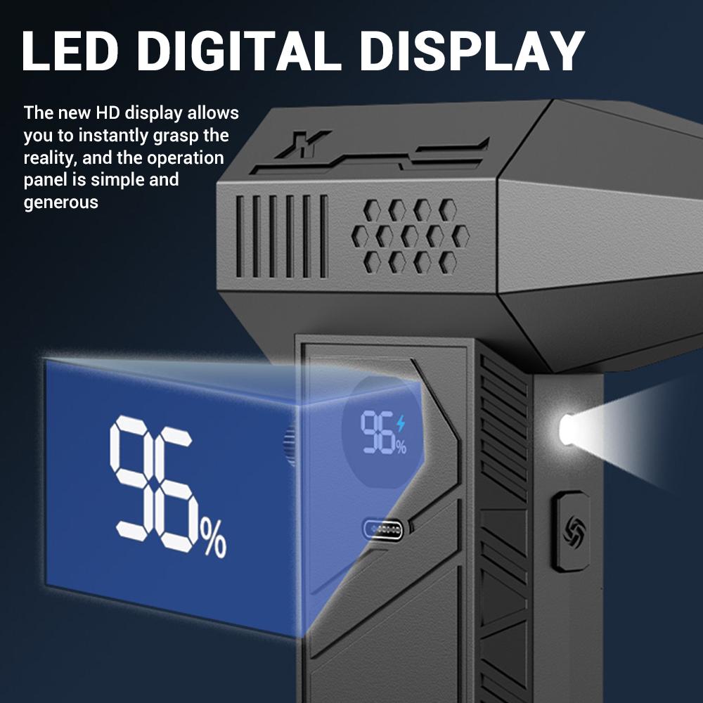 Мини воздуходувка C6/C6Pro 350000 об/мин Бесщеточный двигатель Мощная воздуходувка для пыли Дисплей Светодиодное освещение Портативный Перезаряжаемый Турбовентилятор Реактивный