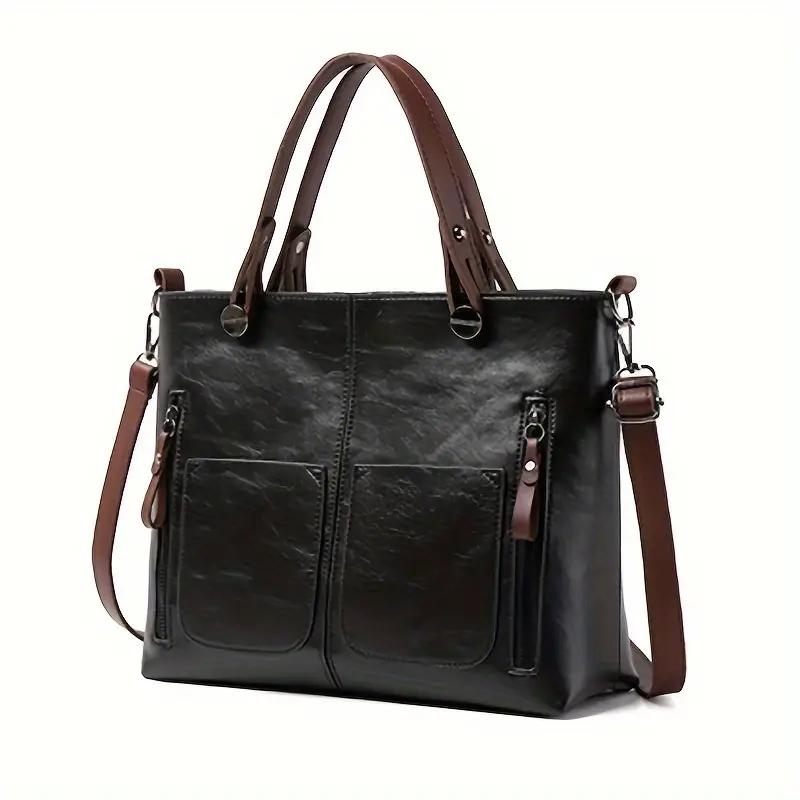 Модная сумка через плечо с большой вместимостью, женская сумка с диагональным ремешком в стиле ретро