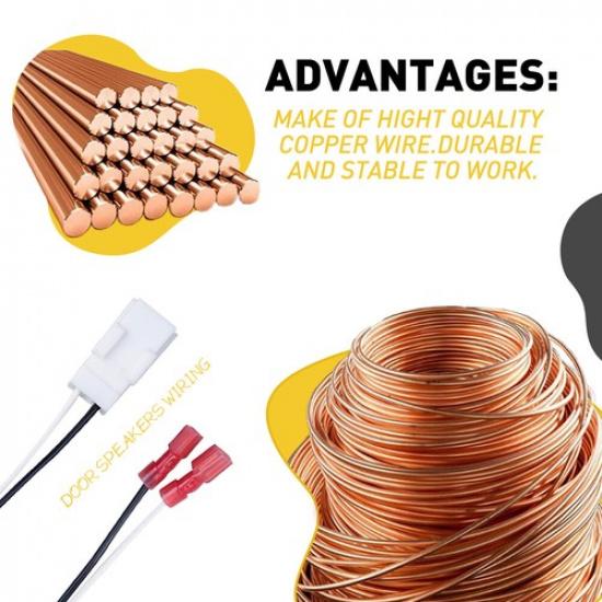 4X Car Door Speaker Wire Harness Connector Adapter For Jeep Dodge Chrysler EOA