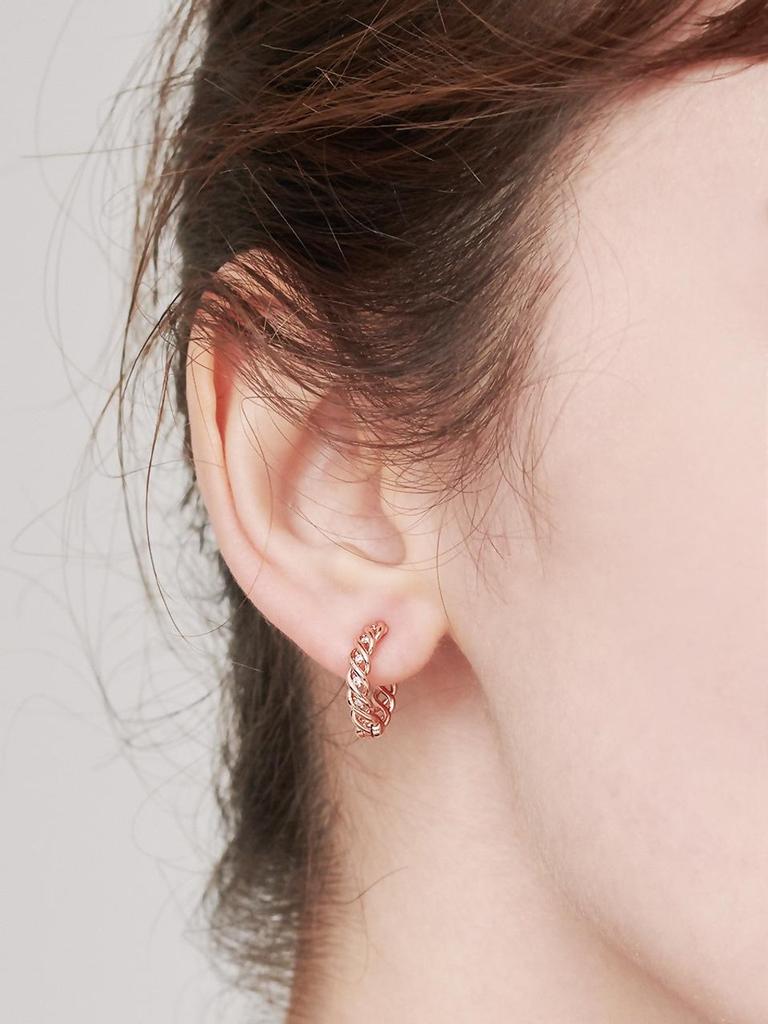 [ELLE Jewelry] Серьги-кольца из 14-каратного золота с кубическим цирконием (Позолоченный) ELGPEE485