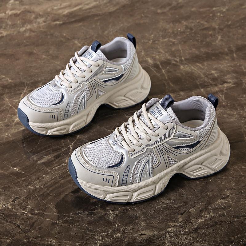 Ins Korean Version of Platform Dad Shoes 2025 Spring New Street Shot Student Running Sneakers Heightening Casual KT266