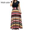 Women Short Sleeve Vintage Floral Dress Skirt Party Long Beach Clothes Maxi Crew Neck S-3XL