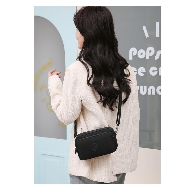 Новая нейлоновая сумка для монет и телефона, трехслойная горизонтальная повседневная сумка для мамы среднего возраста, универсальная модная сумка через плечо/кроссбоди