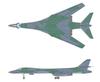 Platz/Dragon 1/144 Бомбардировщик ВВС США B-1B Lancer, Ранняя модель, Трехцветный камуфляж, 337-я бомбардировочная эскадрилья, 96-е бомбардировочное крыло, Пластик Mo