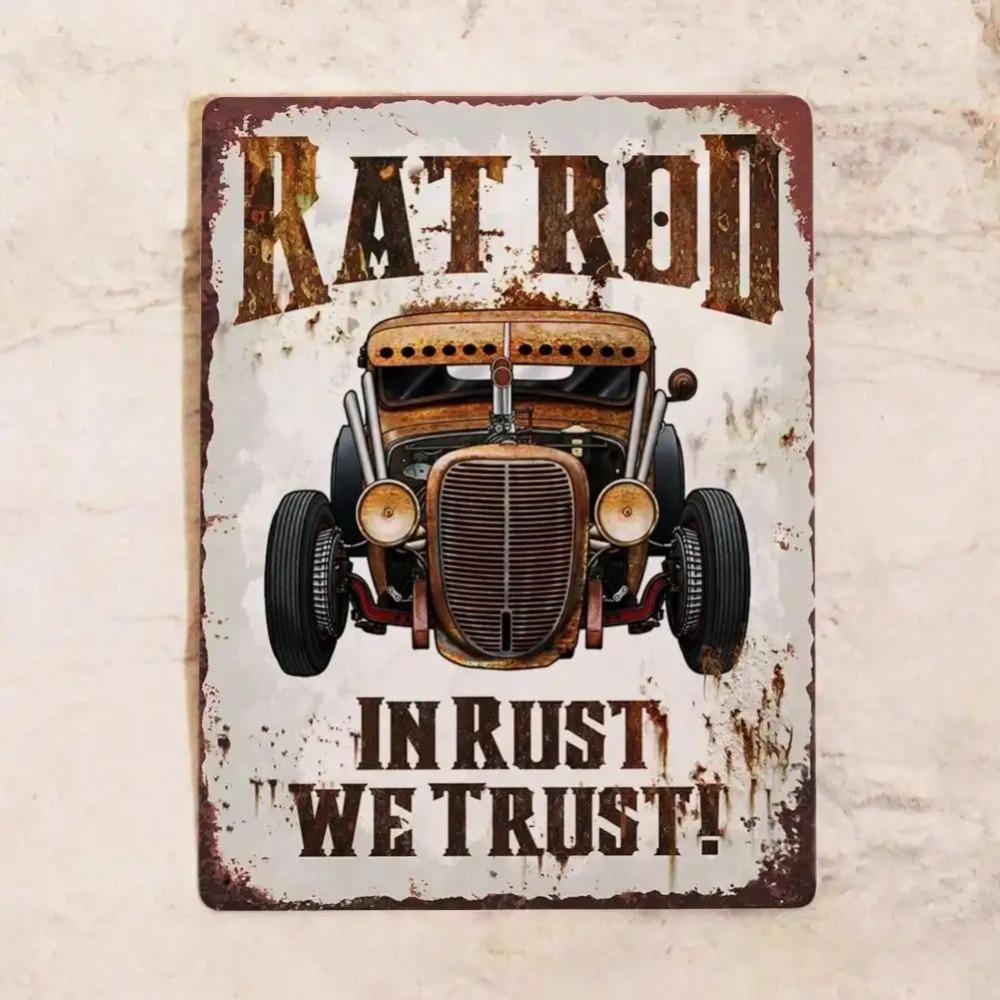 Vintage In Rust We Trust Metal Sign 20x30cm Aluminum Wall Art Rustic Industrial Home Decor Accent