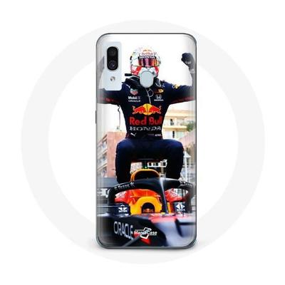 Чехол для Samsung Galaxy A40 Formula 1 Max Verstappen F1, гонщик черный красный и желтый