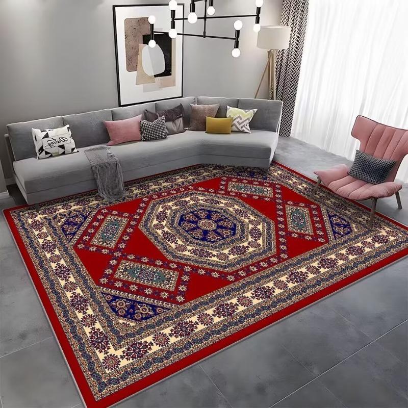Богемный стиль Противоскользящий ковер Гостиная Легко чистить Большие ковры для комнаты Мягкий коврик для офисного дивана и стола Моющийся Складной Красивый