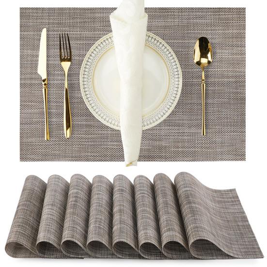 Yousheng 6 шт. набор подставок под столовые приборы ПВХ тканые нескользящие коврики для стола моющиеся термостойкие коврики под столовые приборы для использования в помещении и на открытом воздухе для ресторанного стола