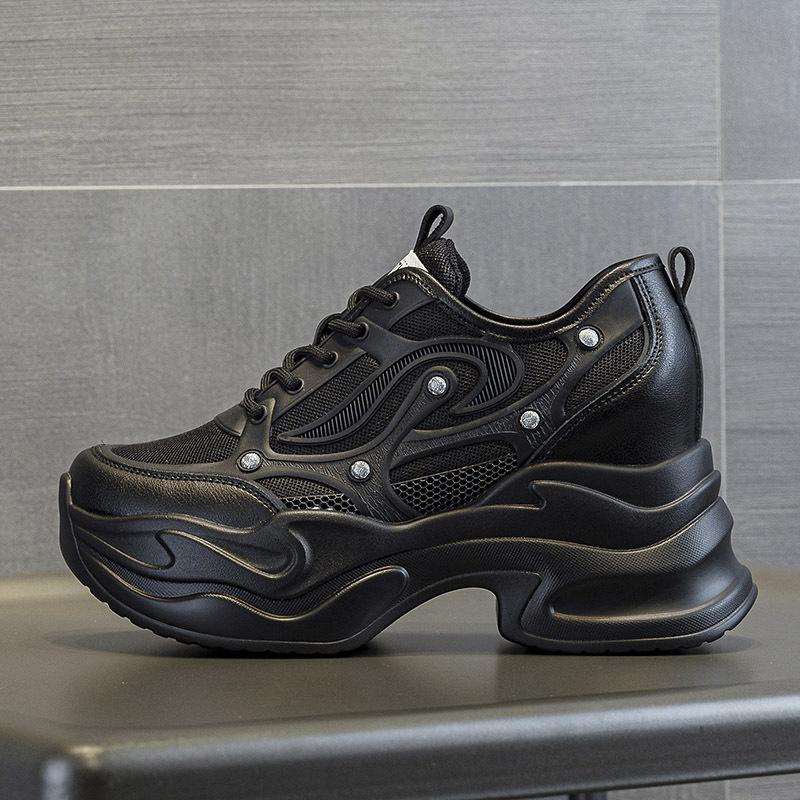 Весенне-летняя женская обувь новая маленький клиновидный каблук маффин толстая подошва внутренняя высота и повседневные одинарные туфли