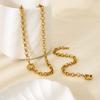 ins popular O-chain plated 18K gold stainless steel minimalist stacked necklace bracelet jewelry DIY accessories women