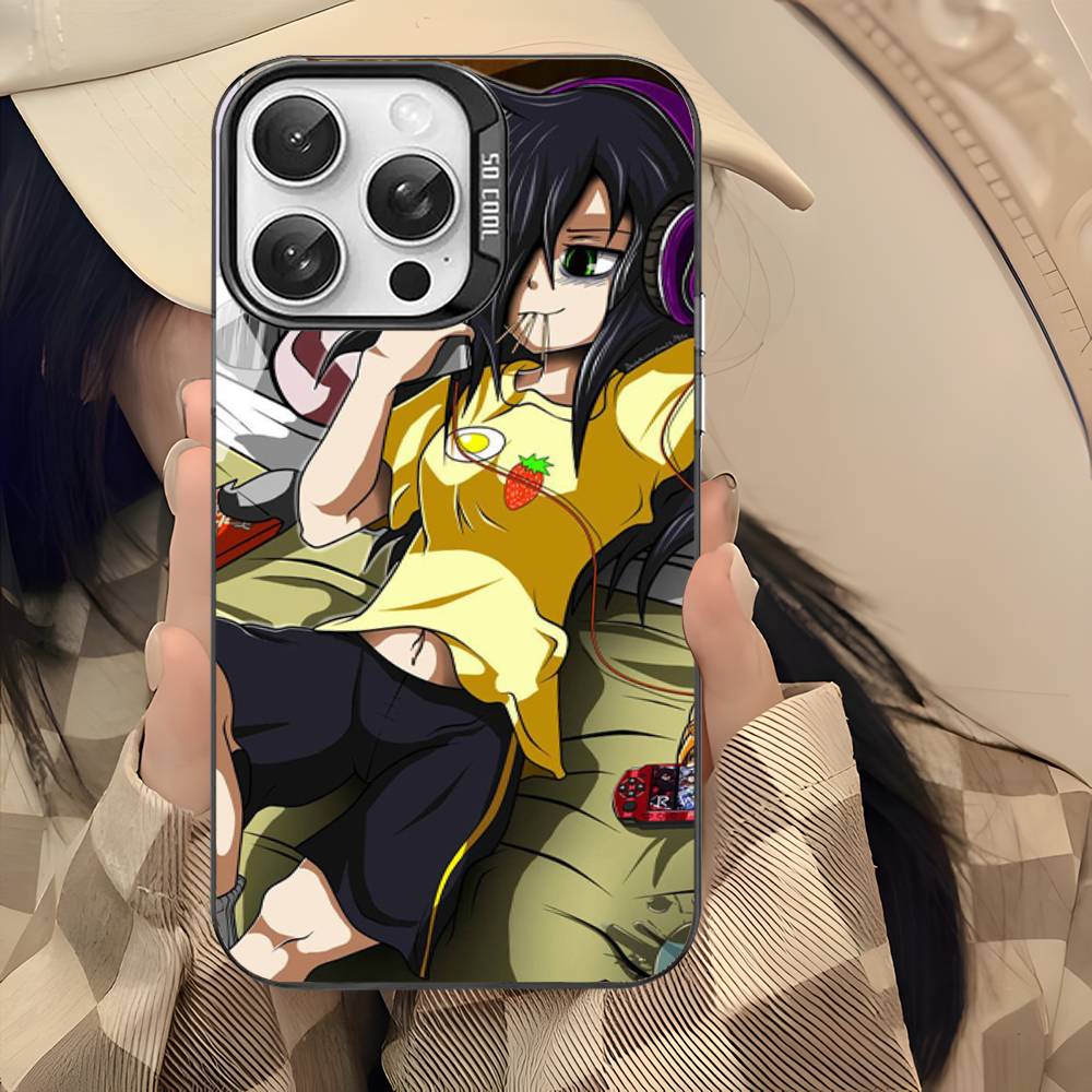 Чехол для телефона Watamote K-Kuroki T-Tomoko для IPhone 17 16 15 14 13 12 11 Pro Max Цвет Черный Матовый Чехол