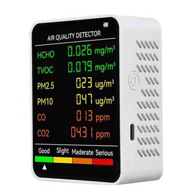 6-в-1 Детектор качества воздуха PM2.5 PM10 HCHO TVOC CO CO2 Монитор CO CO2 Формальдегида Тестер качества воздуха для дома и офиса