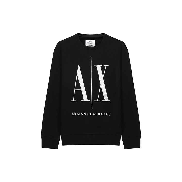 Armani Exchange FW21 Хлопковая толстовка с принтом логотипа Мужская толстовка Черный 8NZMPA-ZJ1ZZ-1200