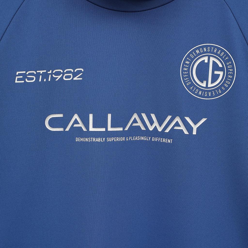 Callaway Футболка с коротким рукавом и воротником-стойкой UV для C25134202 Размер S Женская (Растягивающийся, Защита) Гольф, 1110_Синий,