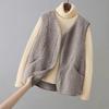 Women's Sleeveless Vest V Neck Japanese Casual Fleece Gilet Waistcoat