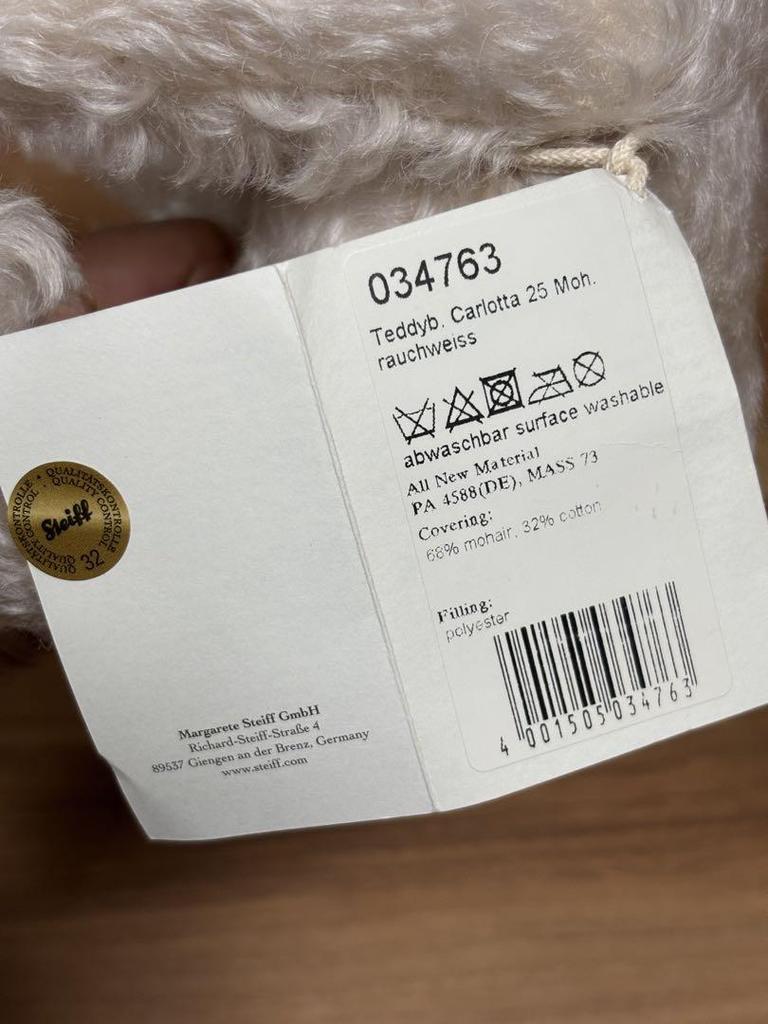 [USED] Limited Edition Rare Steiff Carlotta Teddy Bear