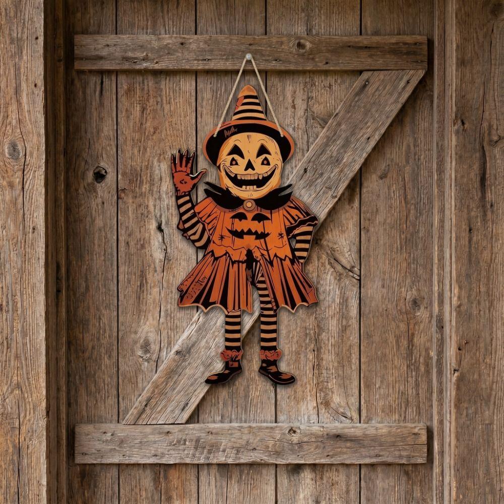 Funny Door Hanging Ornaments Wooden Witch's Doorplate Halloween Pumpkin Decor Halloween
