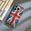Чехол для телефона с флагом Великобритании Англии Для IPhone 17 16 15 14 13 12 11 Гофрированный Матовый Мягкий Чехол Противоскользящий