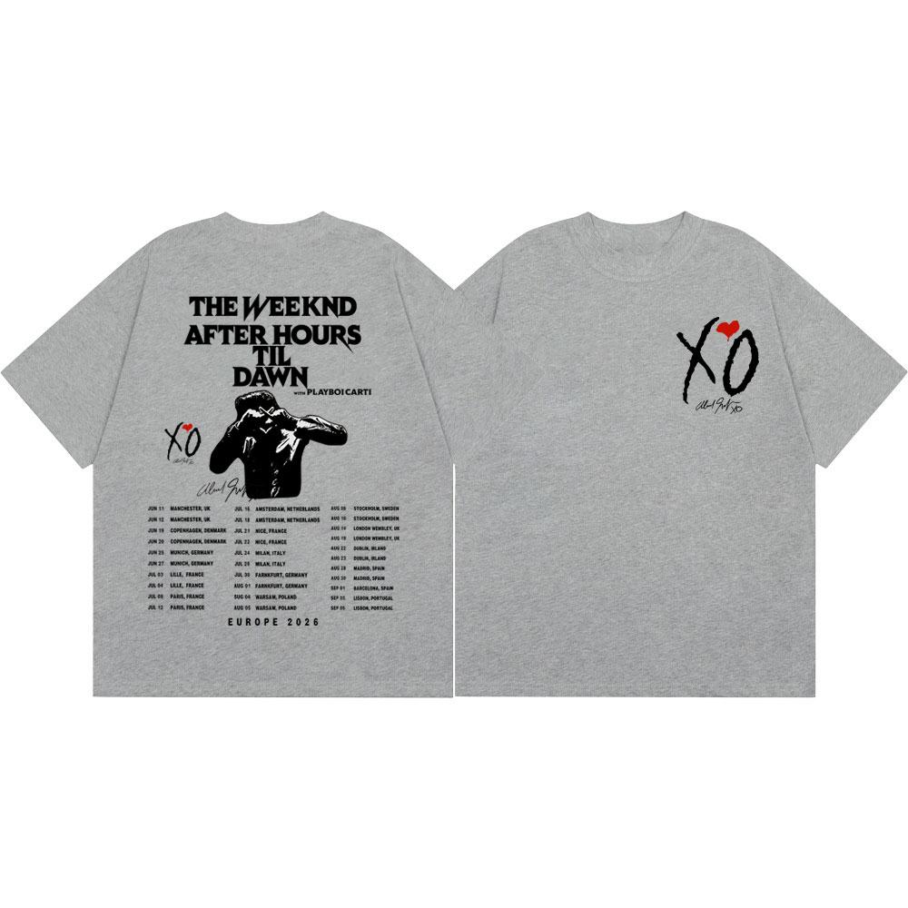 The Weeknd After Hours Til Dawn Tour 2026 Graphic T Shirt Hip Hop Vintage Short Sleeve Tshirts Men Women Casual Fashion Tshirt