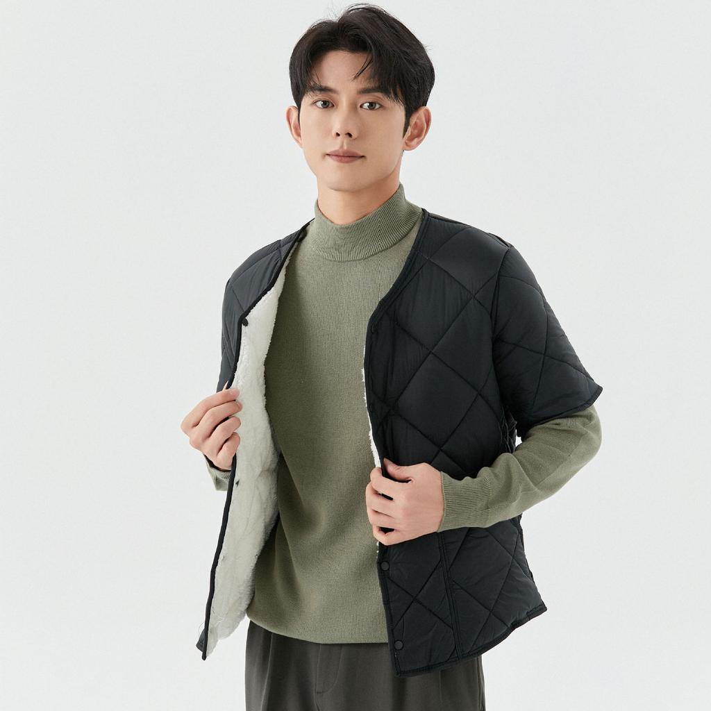 GMXIA Зимняя мужская флисовая теплая домашняя куртка с коротким рукавом и хлопковой подкладкой Мужские куртки и пальто с хлопковой подкладкой