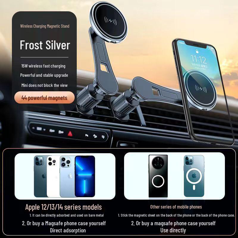 15W MagSafe Magnetic Wireless Charger & Car Mount for iPhone 14