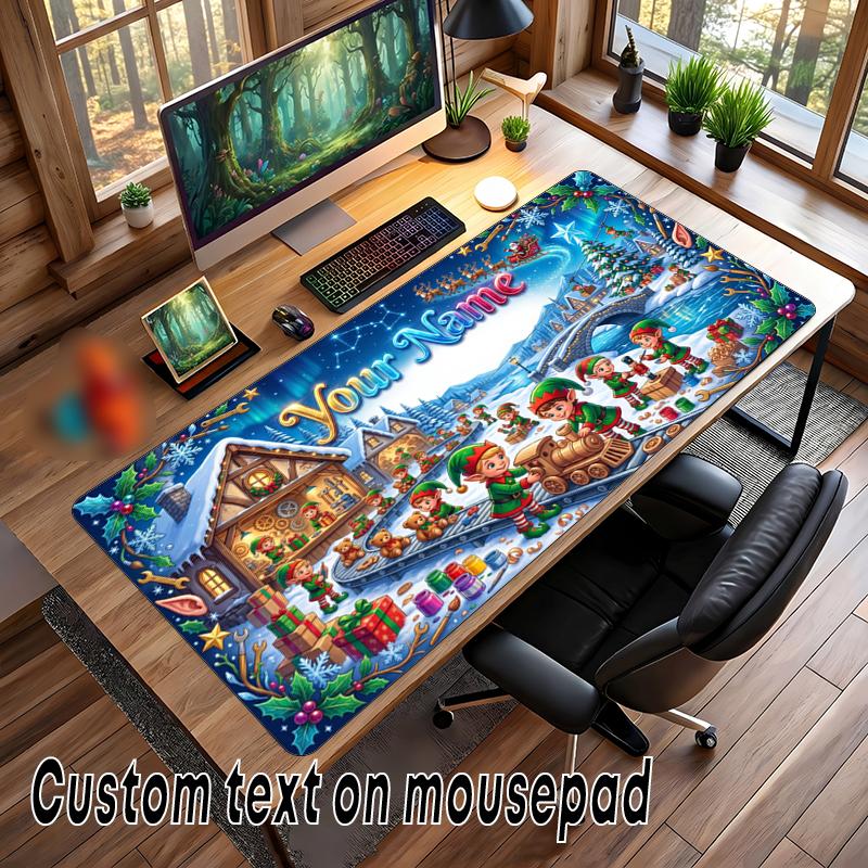 Christmas Custom Name Printed Mouse Pad Non Slip Desk Mat For Office Gaming Home Use Holiday Gift