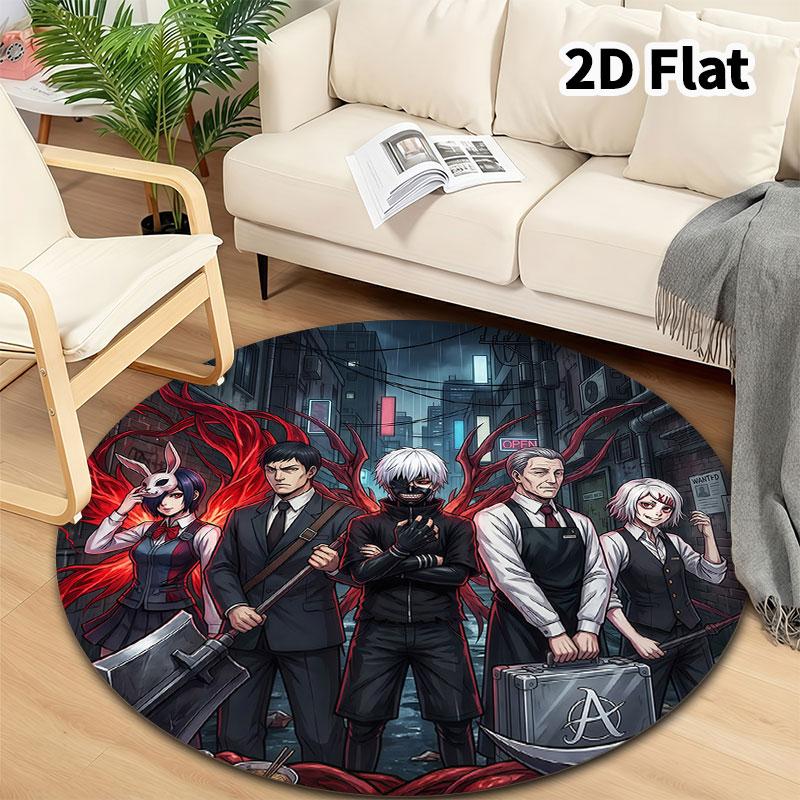 Ковер Tokyo Ghoul Круглый Ковер Ковер Для Гостиной Спальни Дивана Игровой Комнаты Декор Нескользящий Коврик Для Пола