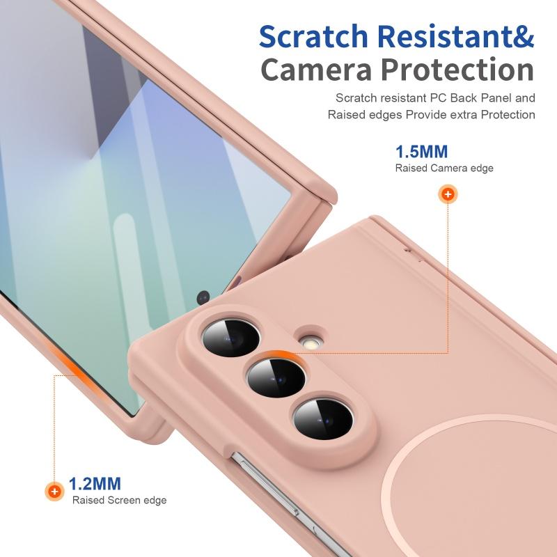 Бизнес-чехол с покрытием под кожу и защитой шарнира из ПК для Samsung Galaxy Z Fold 8 Ultra 7 6 5 4 3 с пленкой, магнитная крышка для беспроводной зарядки