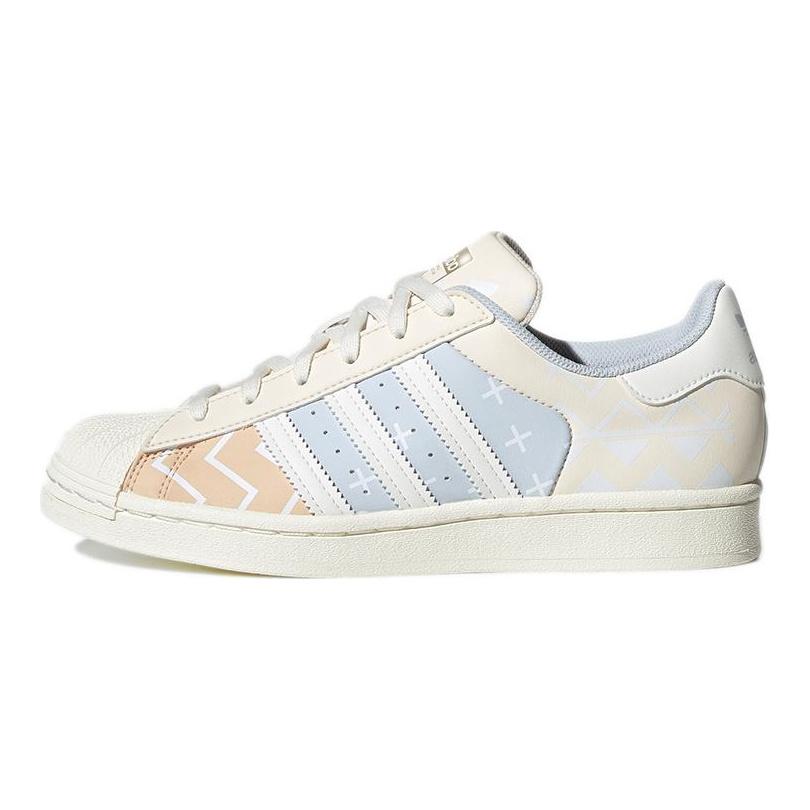 adidas Оригинальные кроссовки Superstar Удобные Износостойкие Кремовые 'Cream Light Bluegray' Женские GW3310