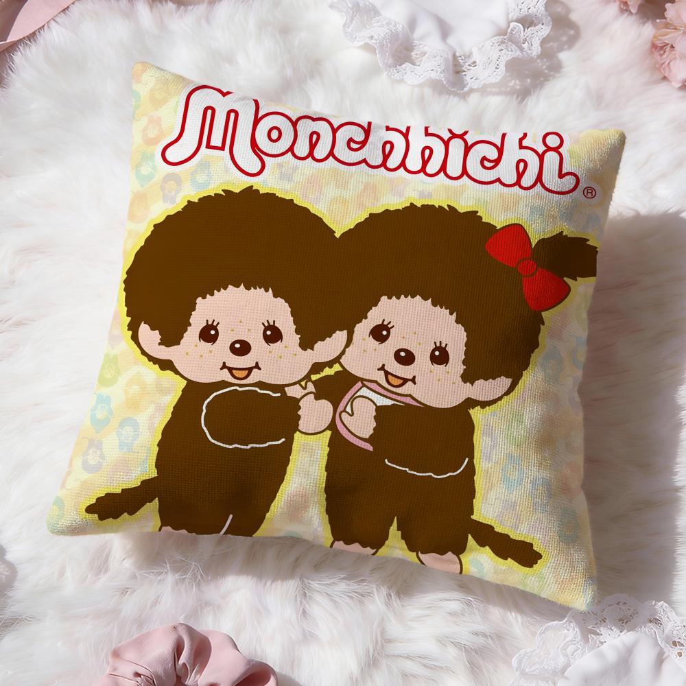 Мультяшная наволочка Monchhichi Премиум-комфорт Двусторонняя наволочка - Дизайн «Два в одном» для любой комнаты и салона автомобиля