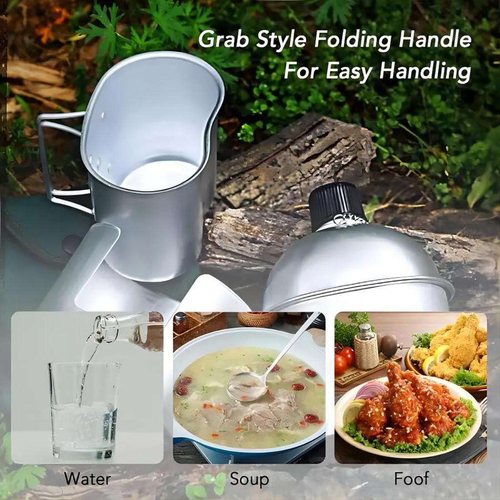 Бутылка для воды большой вместимости Новая алюминиевая фляга Кружка с сумкой для хранения Открытый кемпинг Пеший туризм Путешествия Портативная бутылка для воды