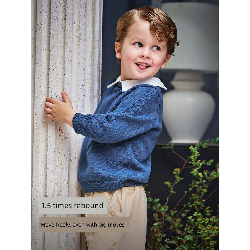 David Bella Kidsren's Class a Sweater Pullover 2026 Boys' Preppy Style Fake Two-Piece Knitwear Pure Cotton Spring Clothing
