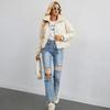 Женская куртка осень-зима, однотонная, утепленная, с карманами и воротником-стойкой, теплая, с короткими рукавами, пальто