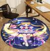 Sailor Moon Pattern Round Rug, Indoor/Outdoor Mat, for Picnic, Gameroom, Bedroom, Office, Living Room, Home Decor Carpet, Birthday Gift