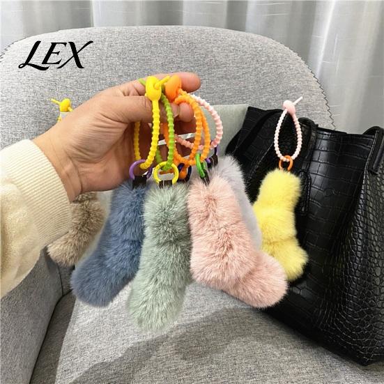 Backpacks Hanging Decoration Plush Twist Knot Bag Charm, Fuzzy Keychain Pendant, Car Key Accessory for Backpacks, Handbags, Purse, Keys Fluffy Charm