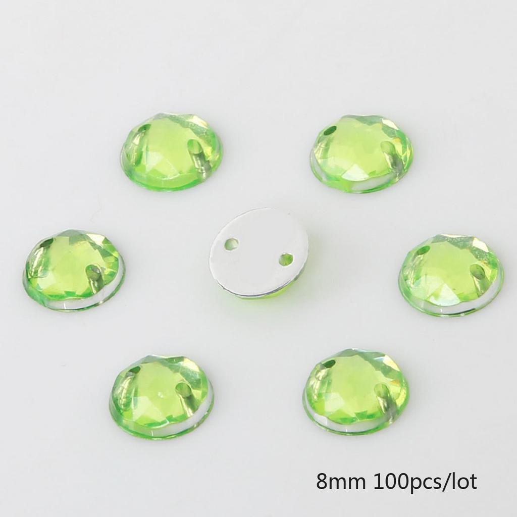 8/10/12mm Sewing Flatback Rhinestones Round Acrylic Beads Sew On Strass Crystal Stones For DIY Craft Scrapbook Decoration