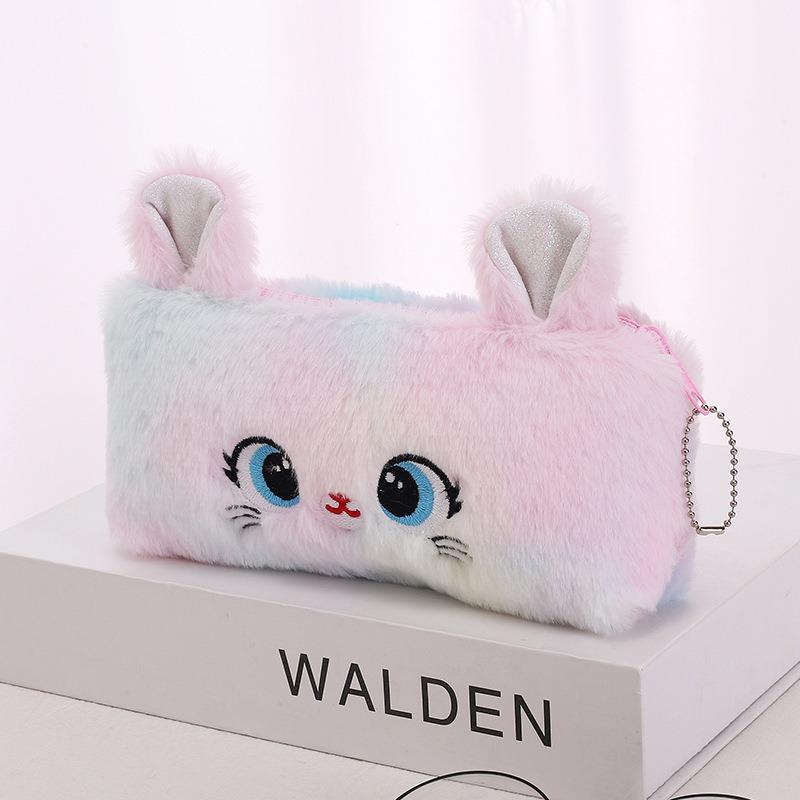 Kawaii Large Capacity Cat Zipper Pencil Case Cartoon Girl Storage Bag Back To School Pen Bag Office Supplies Stationery
