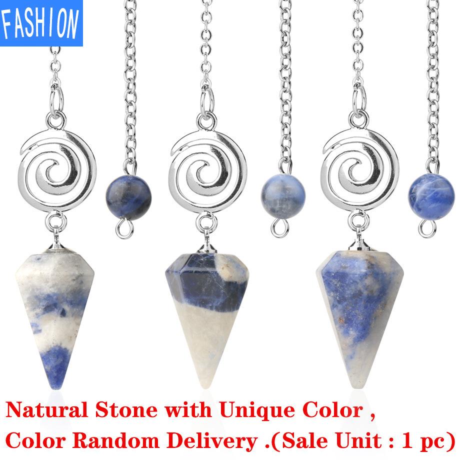Crystal Pendulum for Exploration Shuttle Spirit Cone Pendulum Spiral Crystal Stone Quartz Pendant Healing Pendulum