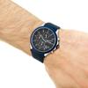 Hugo Boss Velocity Men's Watch Blue Silicone Strap Black Dial 44mm Stainless Steel 1513717