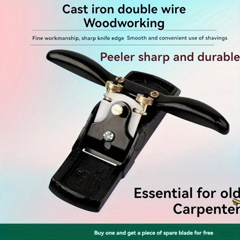 1pc Traditional Handheld Woodworking Double Wire Planer, Adjustable Straight Edge Hand Push Router, Carpenter's Birdcage Knife with Spare Blade