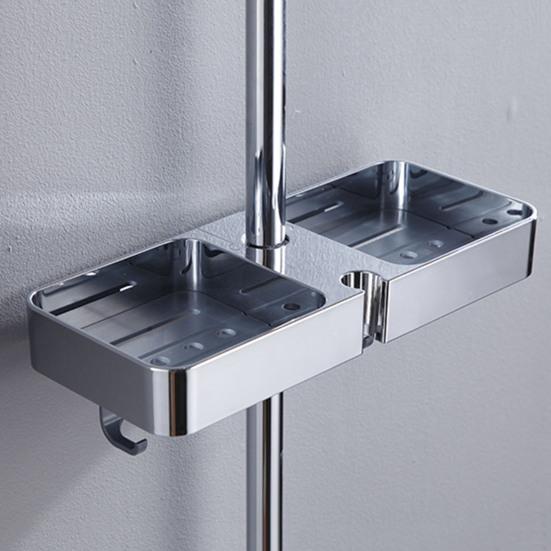 Полка для ванной комнаты, душевая кабина с 8 крючками, прочная, несущая, простая в установке, настенная полка для хранения, держатель для душевой лейки