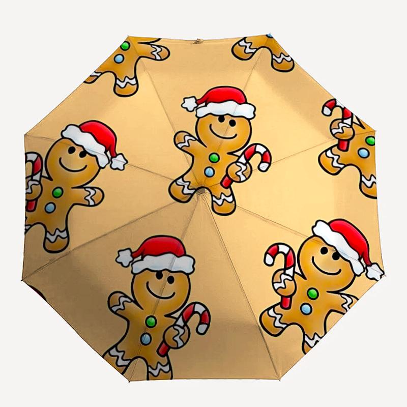 1pc Gingerbread Man Umbrella - 8-Rib Automatic Open/Close, Fashionable Compact Umbrella for Outdoor Adventures yy250813137